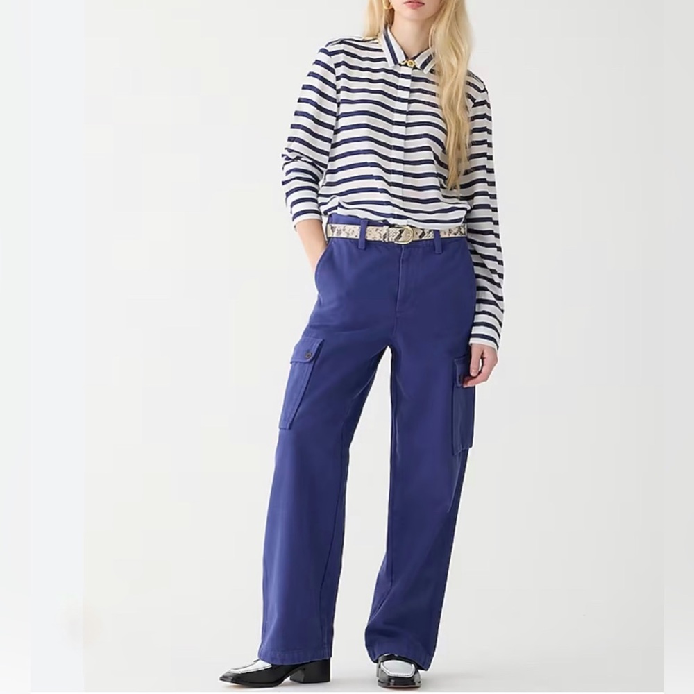 J. Crew Relaxed cargo pant in heavyweight twill Indigo Blue Size 25 BW526